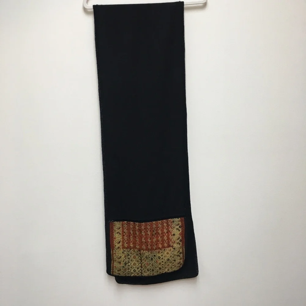 Long Line Vest + Scarf Medium Brown Black